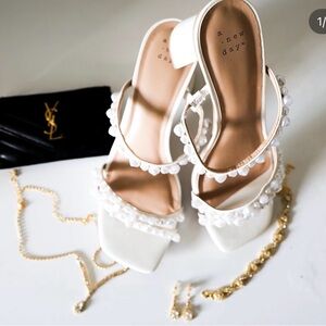 a new day White Pearl-Trim Block Heel